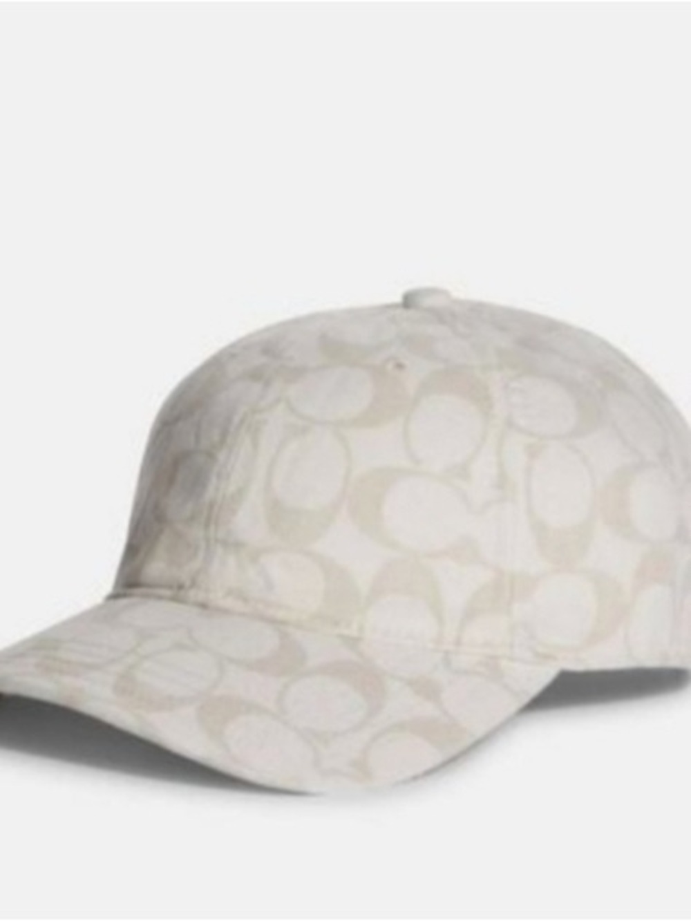 Coach Signature Monogram Baseball Cap in Light Beige/Cream